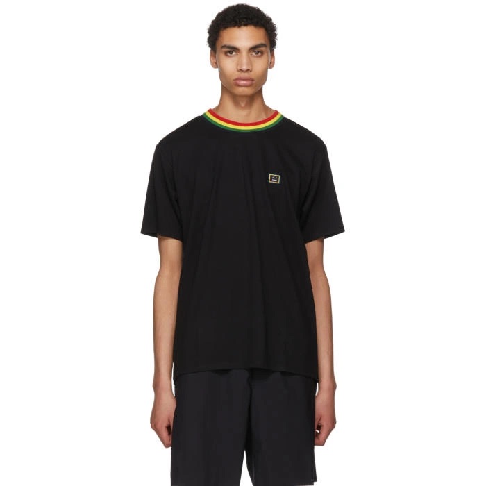 Acne Studios Rainbow Nasth T Face Short Sleeve Tee Black Sz Small